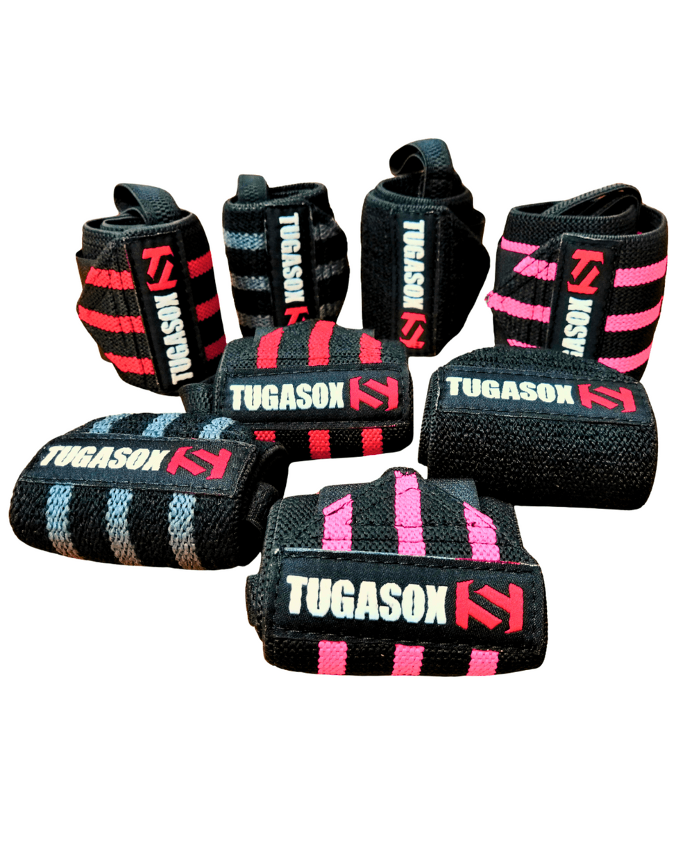 Punhos Elásticos - Black/Pink - TugaSox Fitness Store