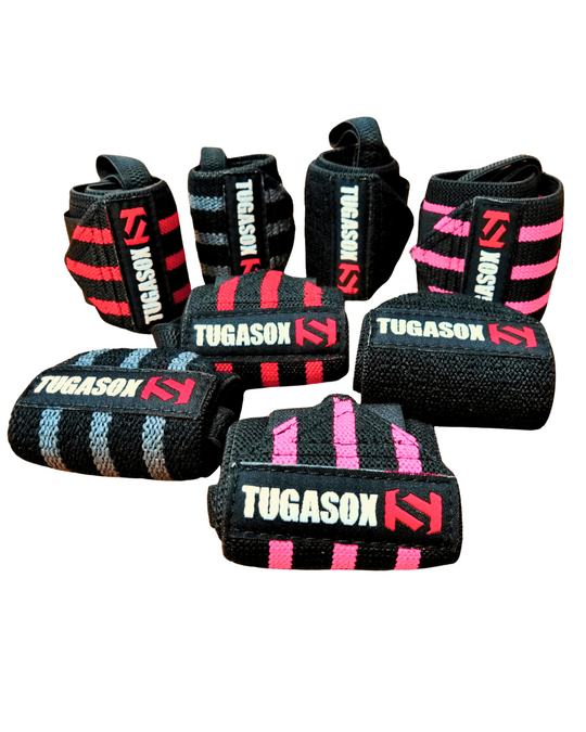 Punhos Elásticos - Black/Pink - TugaSox Fitness Store
