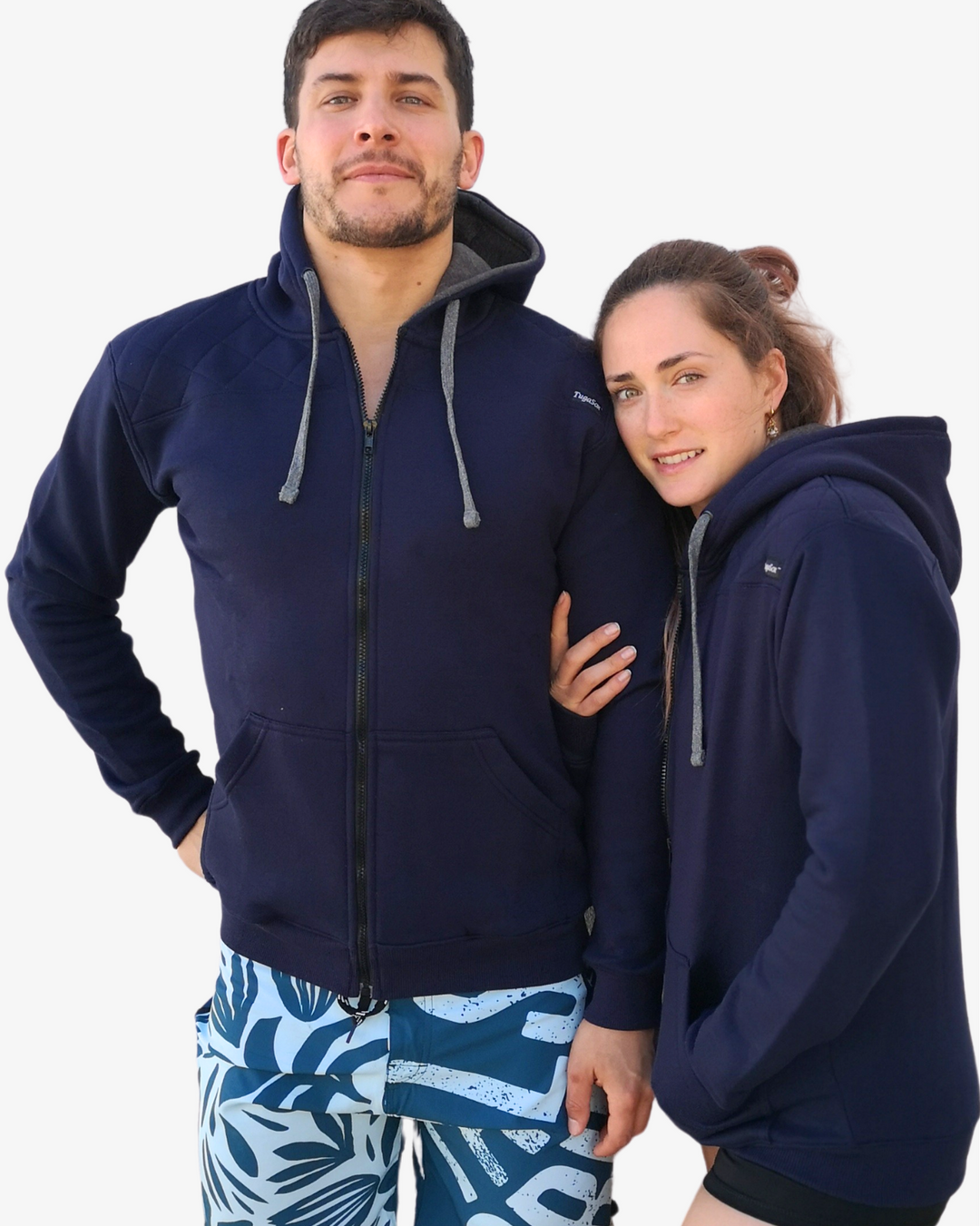 royal navy zip hoodie couple