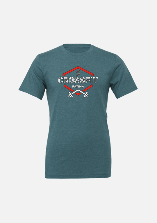 T - SHIRT CrossFit Fátima - Black / Grey / Teal - TugaSox Fitness Store
