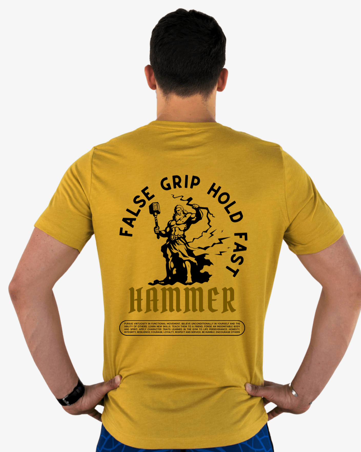 T-Shirt DROP THE HAMMER | Mustard - TugaSox Fitness Store