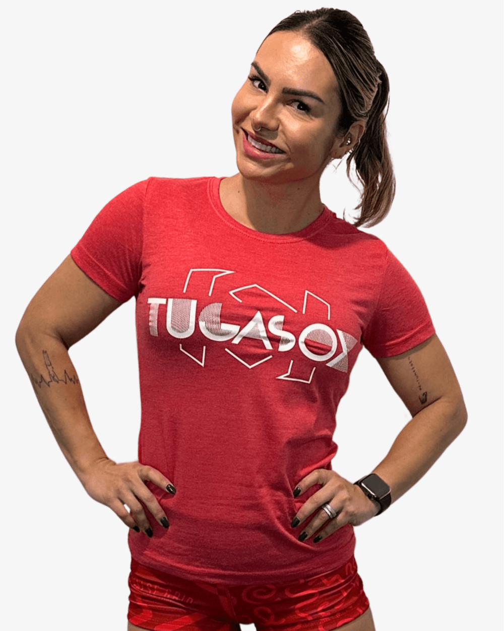 T-Shirt Feminina ELITE | Heather Red - TugaSox Fitness Store