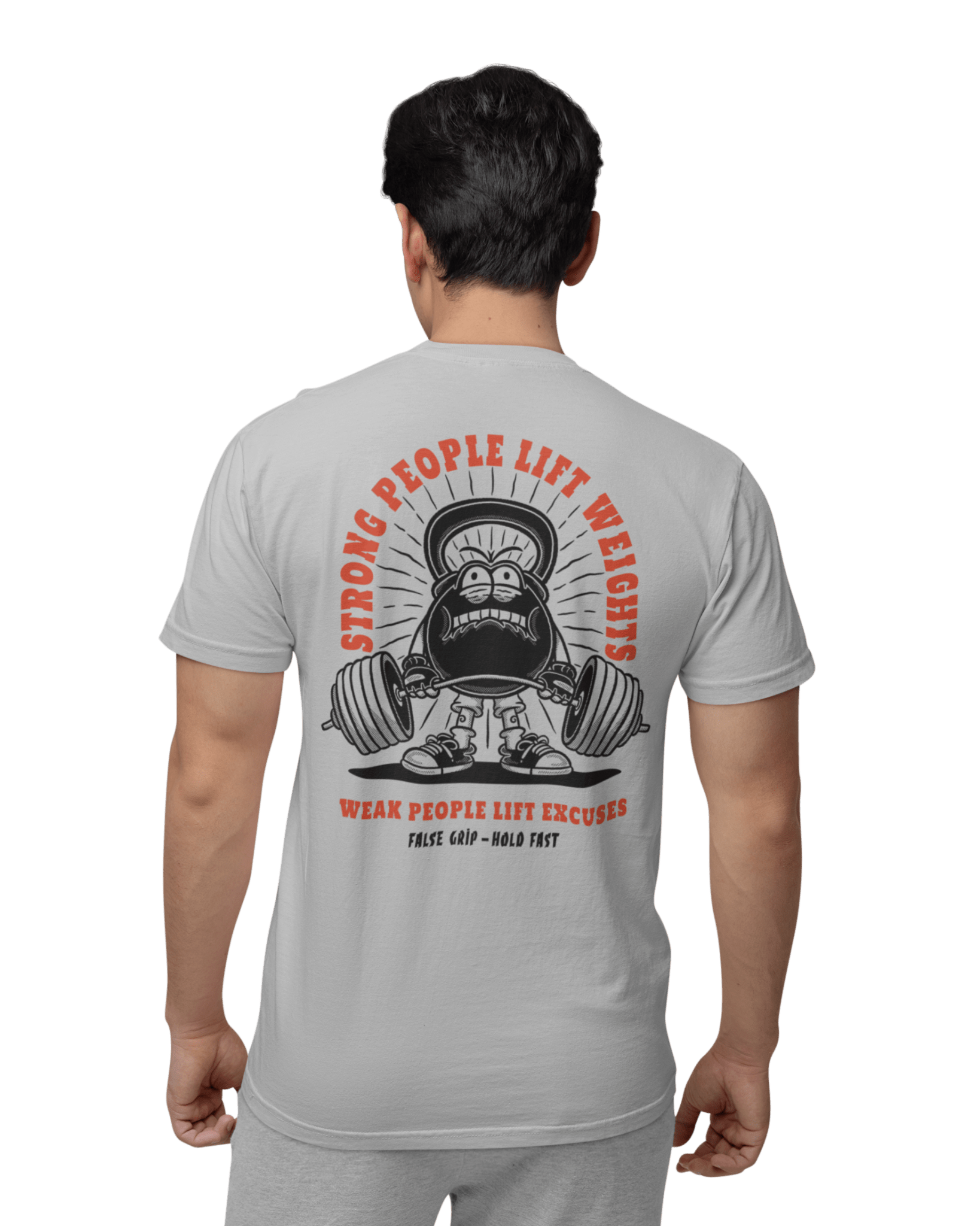 T-Shirt STRONG PEOPLE | Light grey - TugaSox Fitness Store