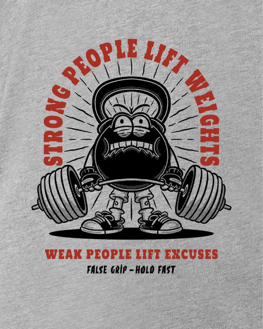 T-Shirt STRONG PEOPLE | Light grey - TugaSox Fitness Store