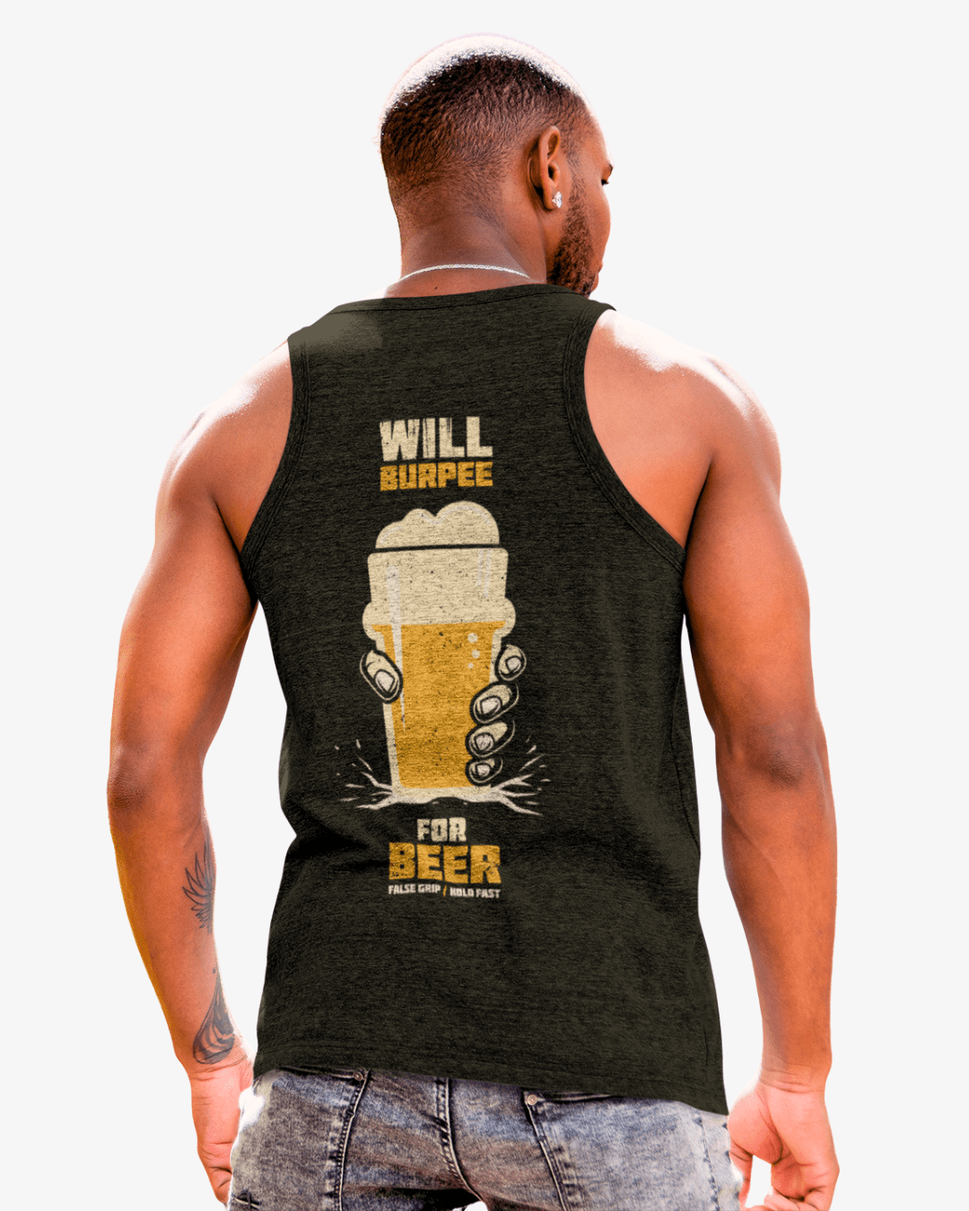 Tank WILL BURPEE FOR BEER – Black | False Grip x TugaSox - TugaSox Fitness Store