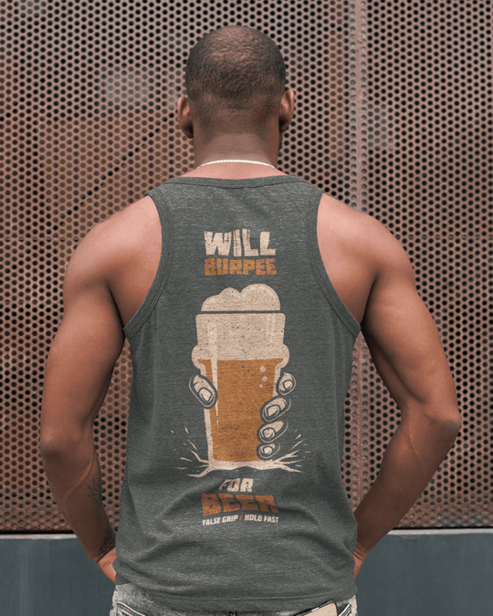 Tank WILL BURPEE FOR BEER – Olive | False Grip x TugaSox - TugaSox Fitness Store