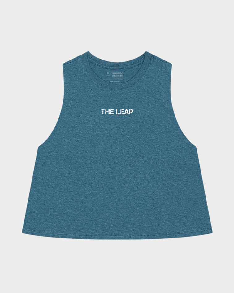 Crop tank personalizado the leap frente teal
