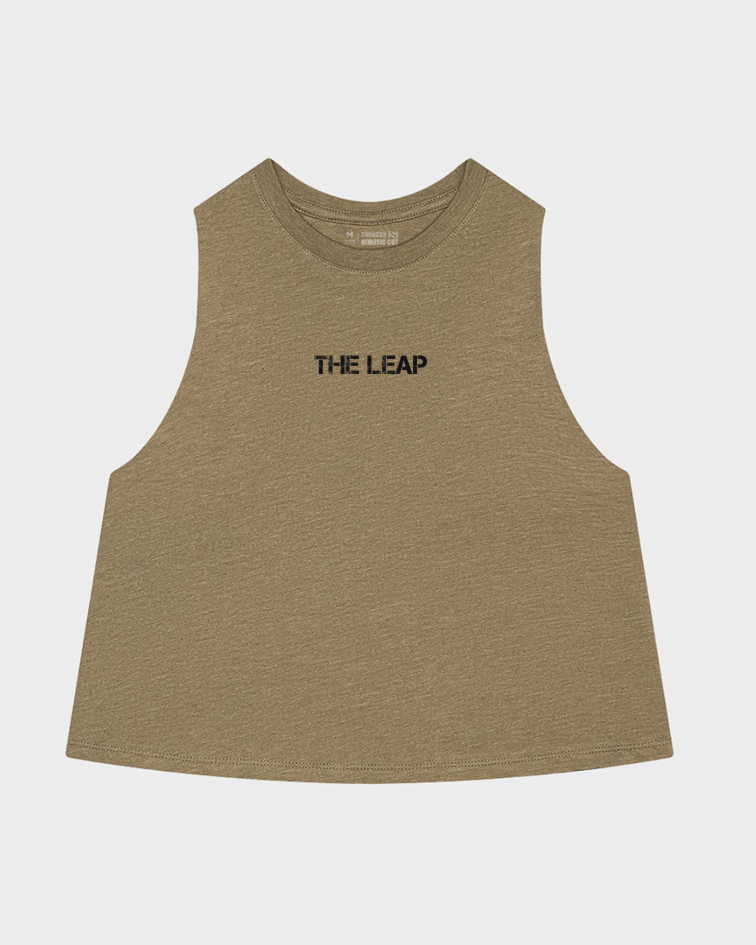 crop tank personalizado the leap frente olive