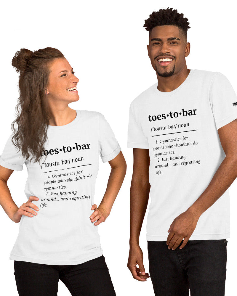 toes to bar definition unisex tee couple