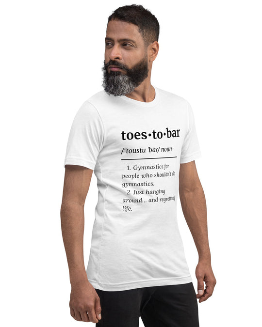 toes to bar definition unisex tee couple frente