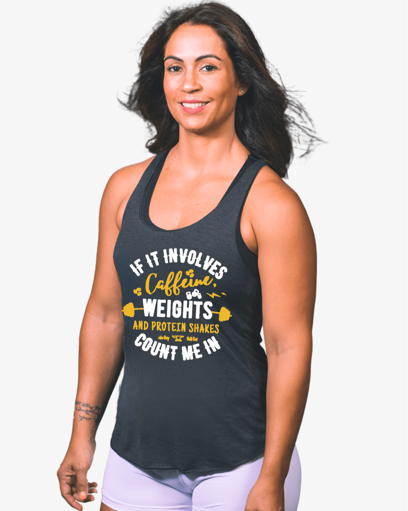 Top Tank WEIGHTS & PROTEIN SHAKES | D. Grey - TugaSox Fitness Store