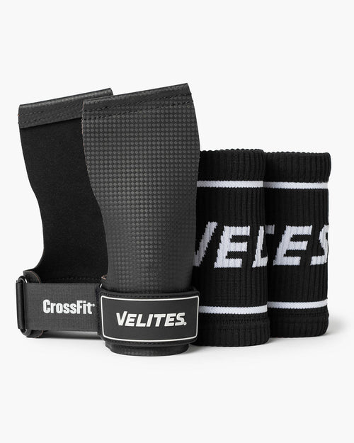 Velites x CrossFit® Quad Ultra NO CHALK Hand Grips | Black - TugaSox Fitness Store