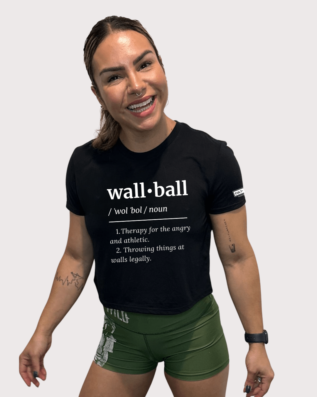 Wall - Ball Definition Crop T-shirt | Cult - ionary Collection - TugaSox Fitness Store
