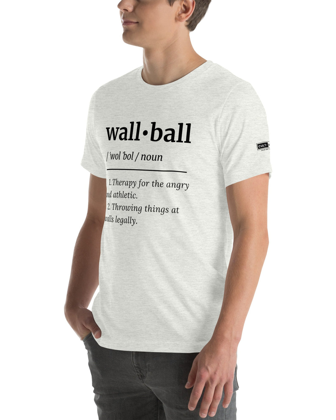 wall ball definition unisex tee l grey