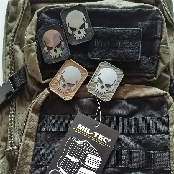 Black PVC Skull 3D Patch