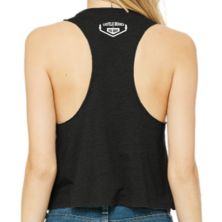 Racerback Crop Tank  Black- CrossFit Castelo Branco | Ladies Crop Tanks Black - CrossFit Castelo Branco