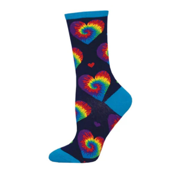 I Heart tie dye - Ladies Crew socks