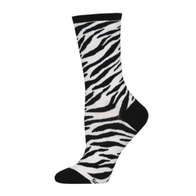 Zebra Print- Ladies Crew socks