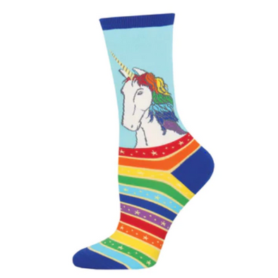 Rainbow Hair Don't Care  (Unicorn) Ladies Crew socks