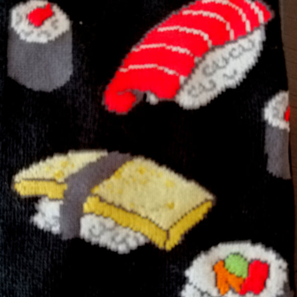 Sushi - Black - Men Crew socks