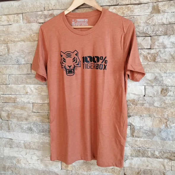 T-Shirt 100% Tiger Box - Brick Orange | 100% Tiger Box Men T-Shirt - Brick Orange