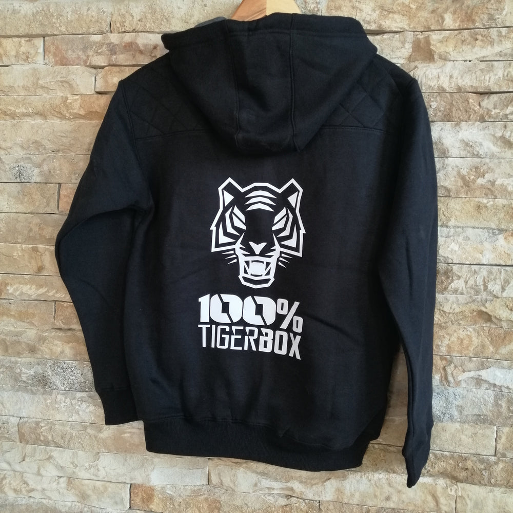 Unisex Black- Tiger Box Jackets | Black Unisex Zip-Up hoodies-100% Tiger Box