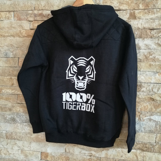 Unisex Black- Tiger Box Jackets | Black Unisex Zip-Up hoodies-100% Tiger Box