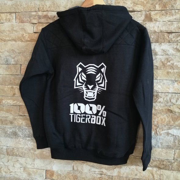 Casacos Unissexo Black- Tiger Box | Black Unisex Zip-Up hoodies-100% Tiger Box
