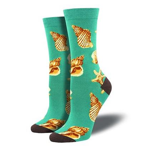 Sea Shells  - Ladies Bamboo Crew socks