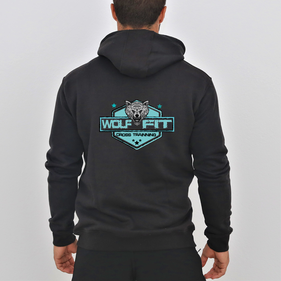 Pullover Hoodie Unissexo Black Wolf Fit | Unisex Pullover Hoodie Black - Wolf Fit