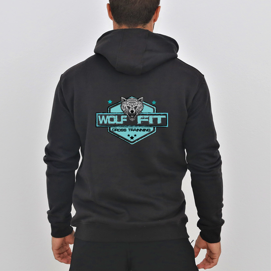 Pullover Hoodie Unissexo Black Wolf Fit | Unisex Pullover Hoodie Black - Wolf Fit