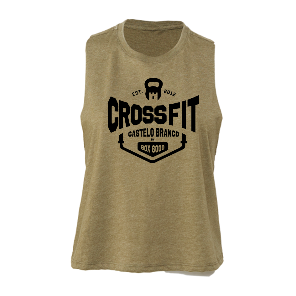 Racerback Crop Tank  Army Green CrossFit Castelo Branco | Ladies Crop Tanks Army Green - CrossFit Castelo Branco