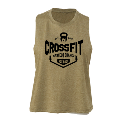 Racerback Crop Tank  Army Green CrossFit Castelo Branco | Ladies Crop Tanks Army Green - CrossFit Castelo Branco