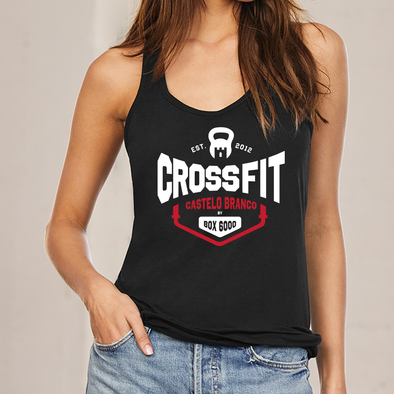 Top Tank Black - CrossFit Castelo Branco |  Racerback Tank Black with CrossFit Castelo Branco Logo
