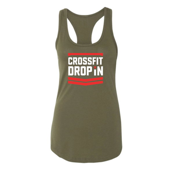 Top Tank CrossFit Drop-In - Army Green | Ladies Tank Crossfit Drop In - Army Green