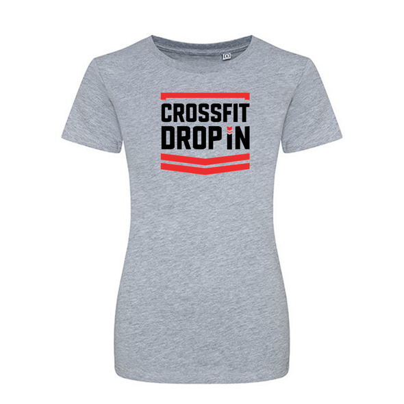 T-Shirts Femininas CrossFit Drop-In - L. Grey | Ladies customized t-shirts - CrossFit Drop In - L. Grey