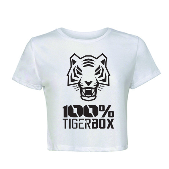 Crop T-shirt 100% Tiger Box - Nature White