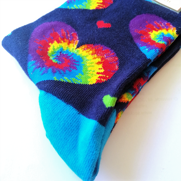 I Heart tie dye - Ladies Crew socks