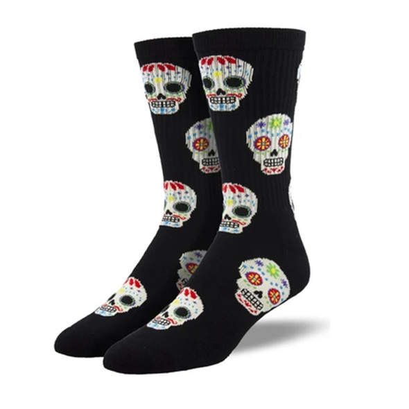 Candy Skulls Black -  Crew socks