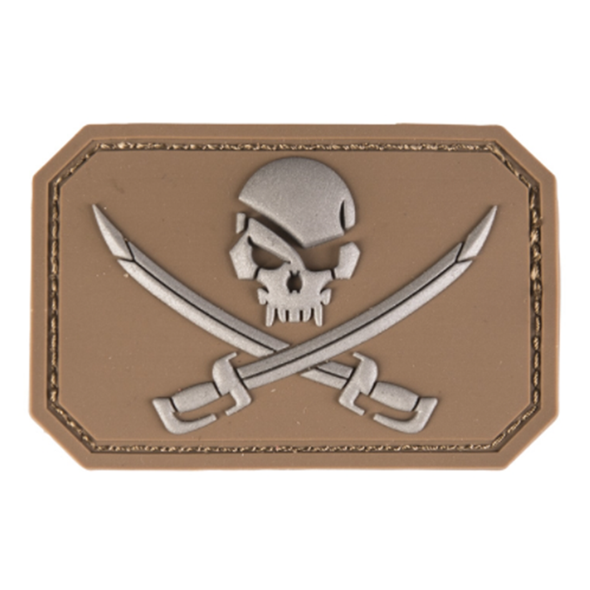Dark Coyote PVC Pirate Skull with swords 3D Patch