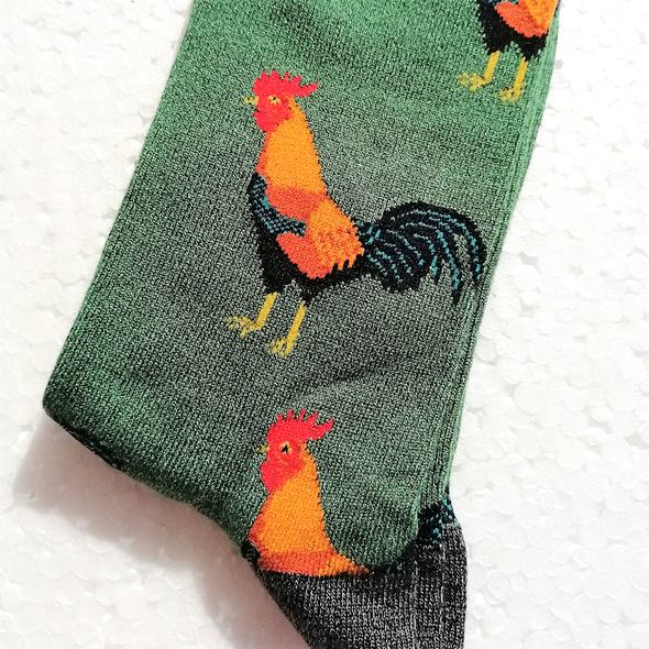 Flock of roosters- Men Crew socks (bamboo)