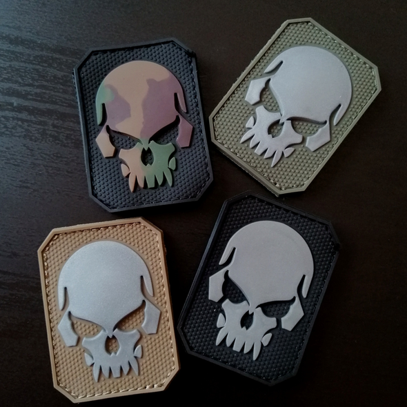 Black PVC Skull 3D Patch