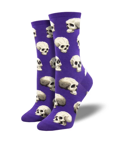 Sacred skulls Purple- Ladies Crew socks