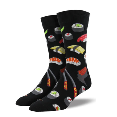 Sushi - Black - Men Crew socks