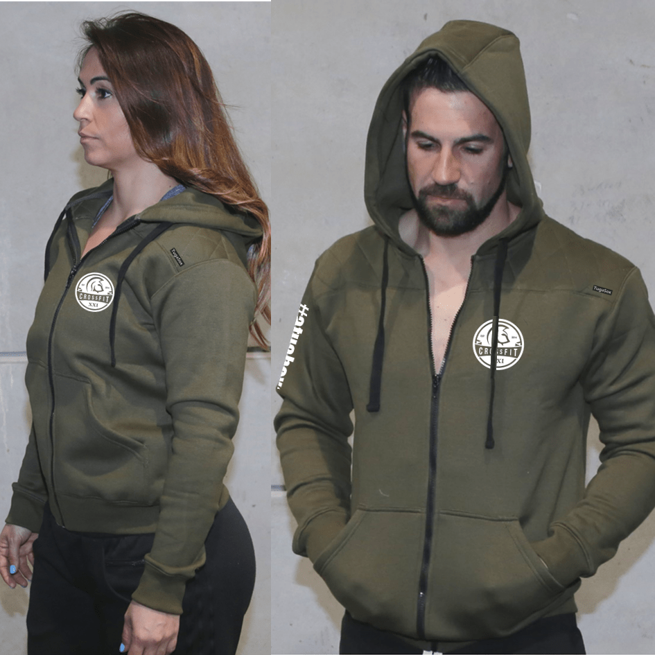Zip - Up Hoodies Unissexo - A. Green - XXI CrossFit | Unisex Zip - Up hoodies - A. Green - XXI CrossFit - TugaSox Fitness Store