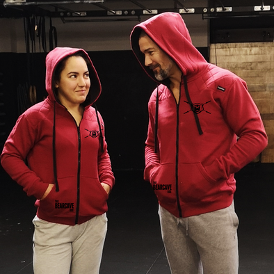 Casacos Unissexo - D. Red- The Bear Cave Box | Unisex Zip-Up hoodies- D.Red - The Bear Cave Box